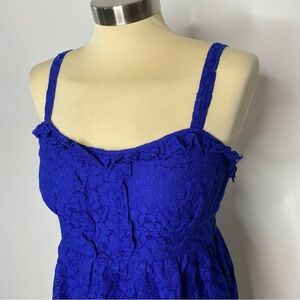 The Limited Royal Blue Lace Top